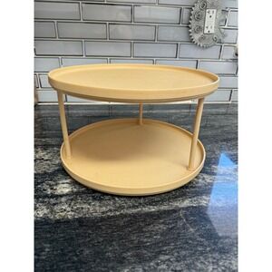 Vintage Rubbermaid 2709 2 Tier Lazy Susan Spice Rack Almond Beige 10.5"